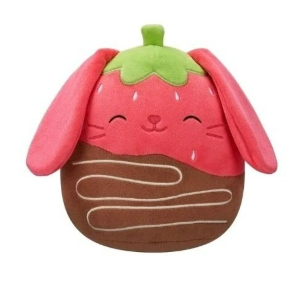 Original Squishmallows 8" Gunda The Strawberry Bunny Dipped in Chocolate